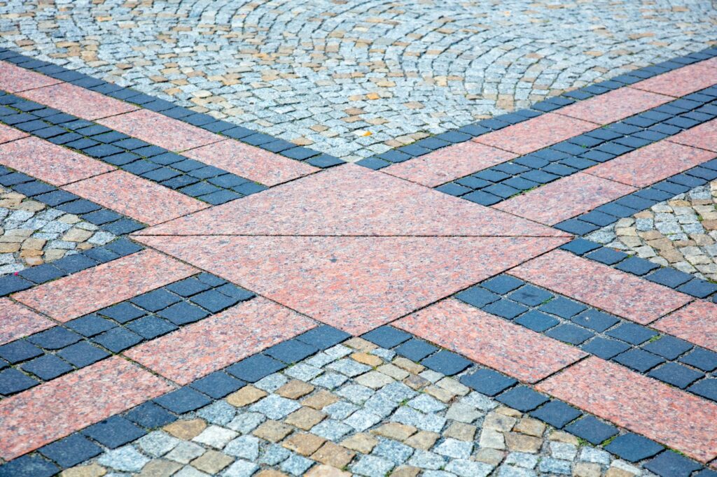 Paving slab cross in Wroclaw